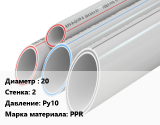 Труба полипропиленовая 20 s=2 Ру10 PPR, шт цена от 2051 ₼ / шт, где купить, условия доставки в Баку и Бакинская области